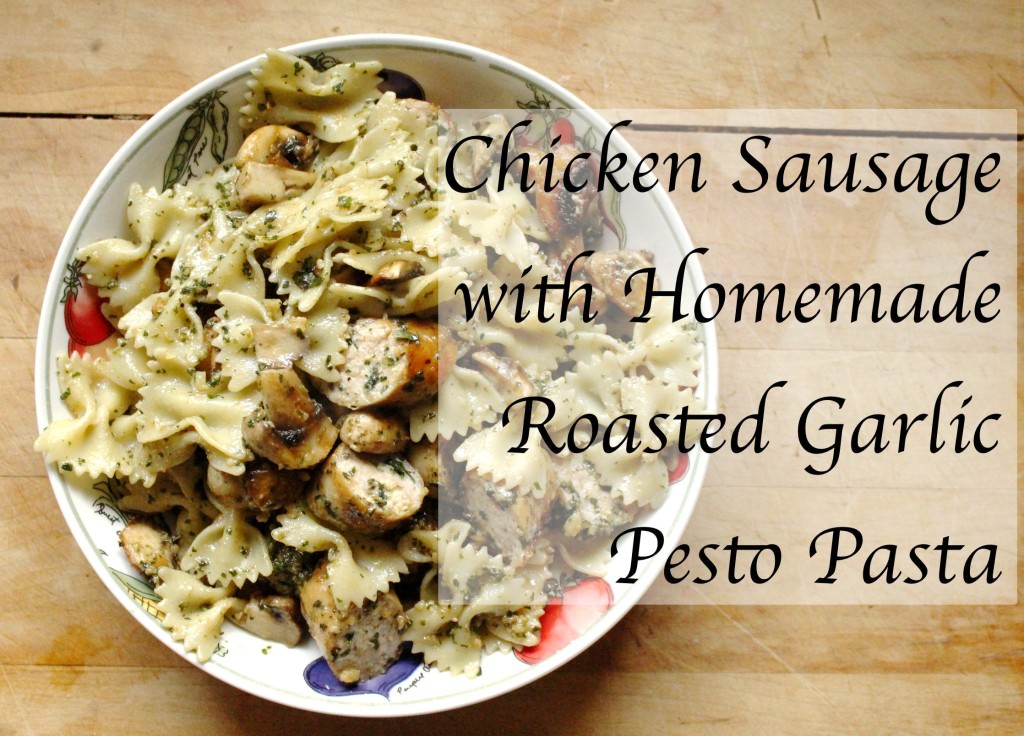 Chicken Feta Spinach Sausage and Roasted Garlic Cashew Pesto