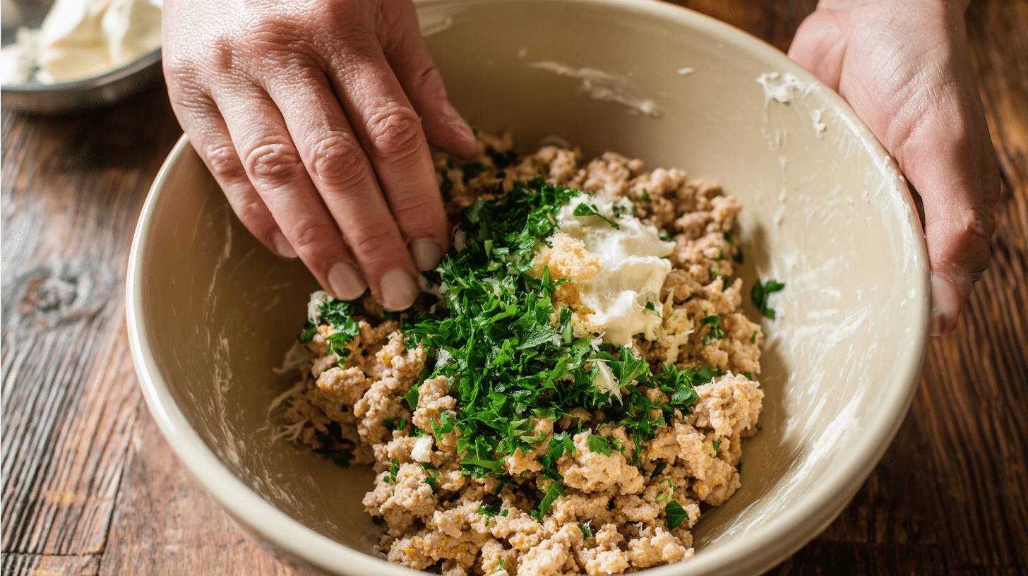 Mix the Burger Ingredients