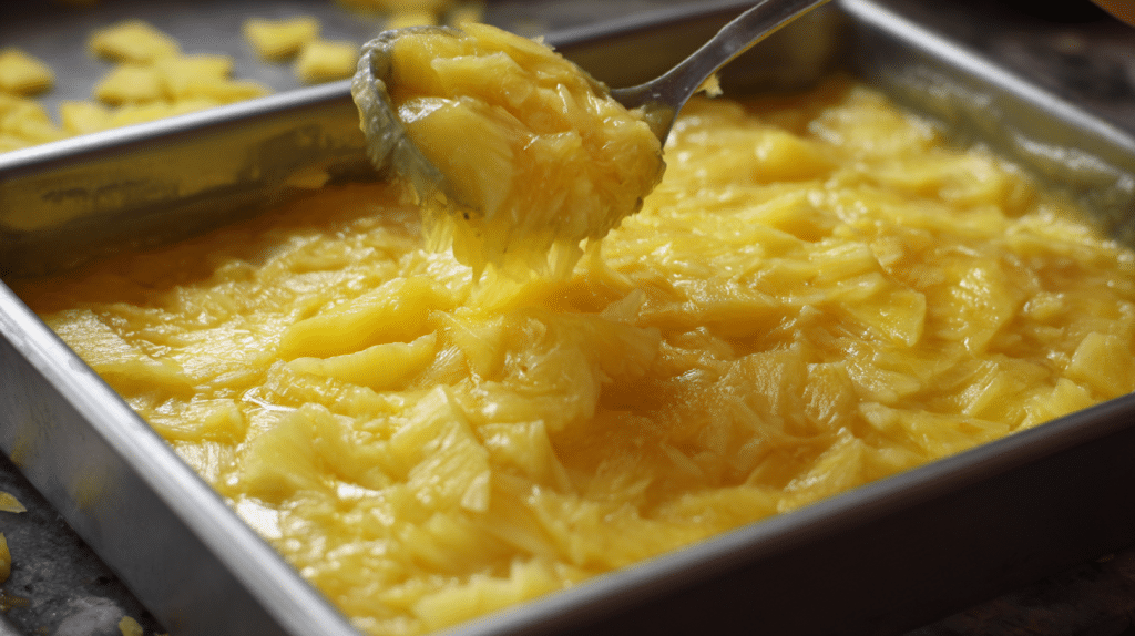 Pour the Crushed Pineapple