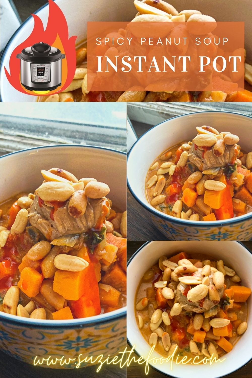 Instant Pot Spicy Peanut Soup with Sweet Potato And Kale