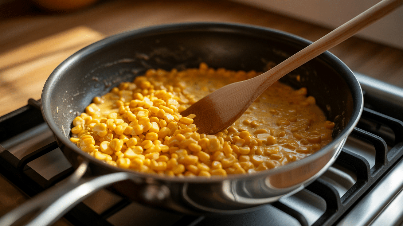 Cooking the Corn and Sauce Together