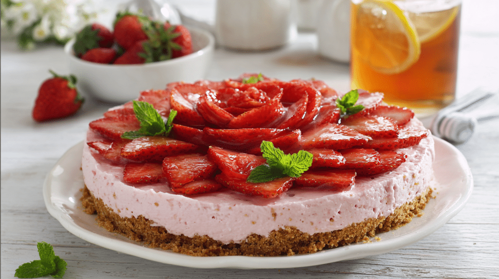Easy No-Bake Strawberry Yogurt Pie Recipe for Summers