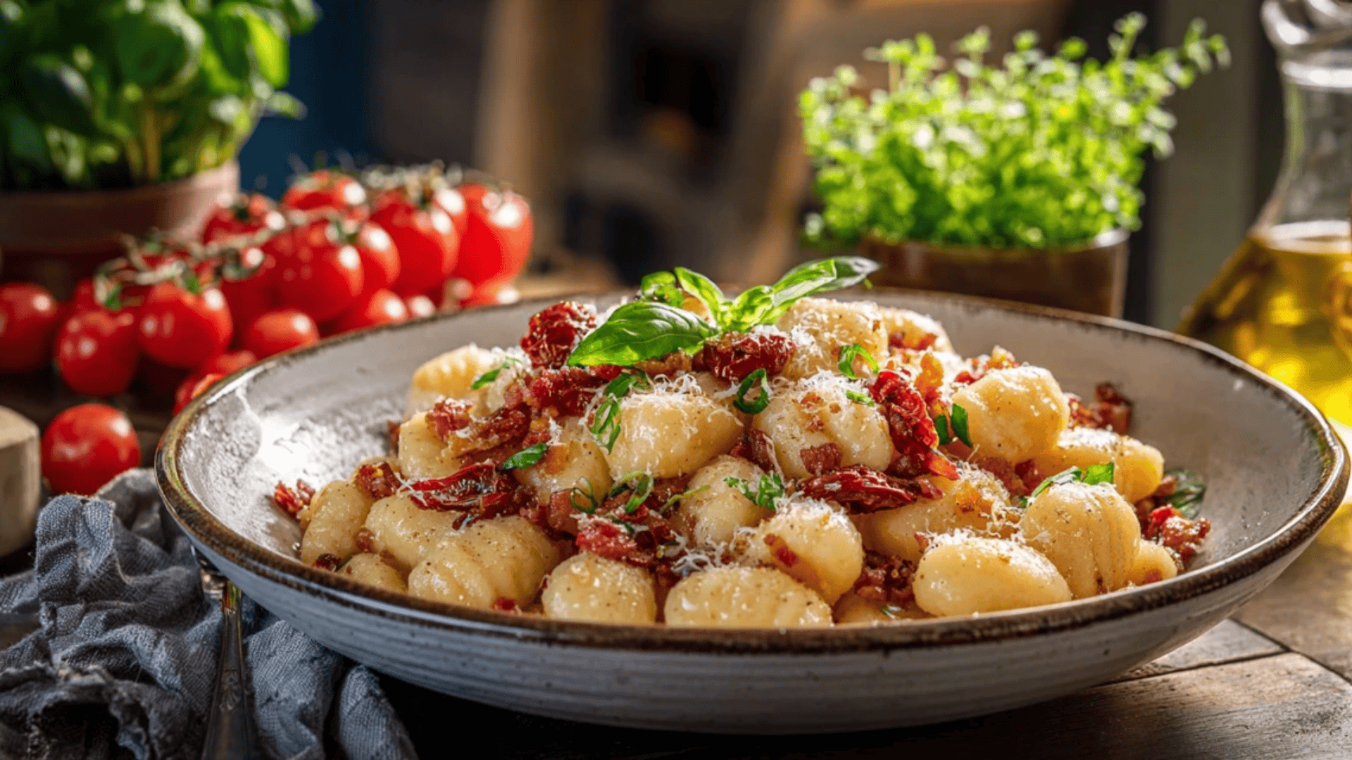 Tomato and Pancetta Truffle Gnocchi