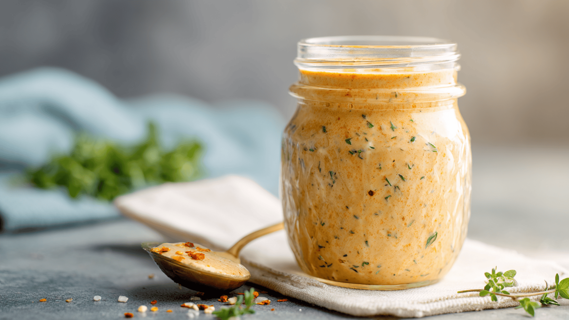 dave's chicken sauce cooled in a jar