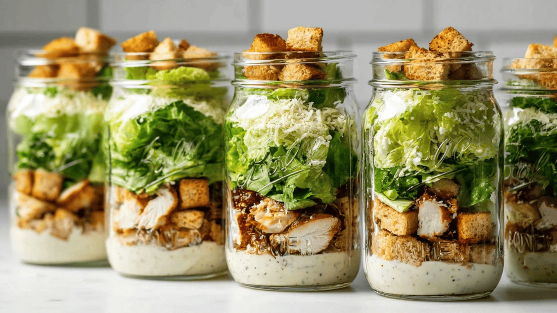 Chicken Caesar Salad Jars