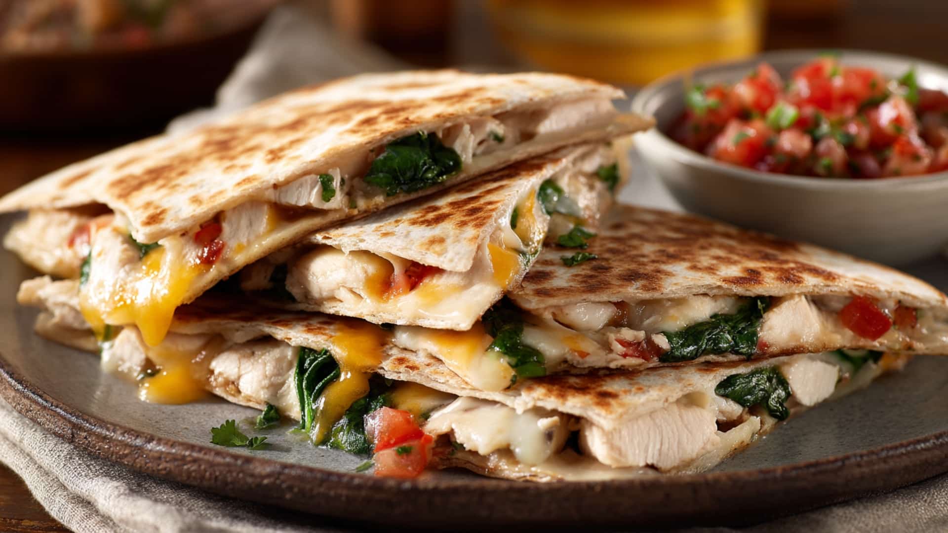 Chicken and Spinach Quesadilla