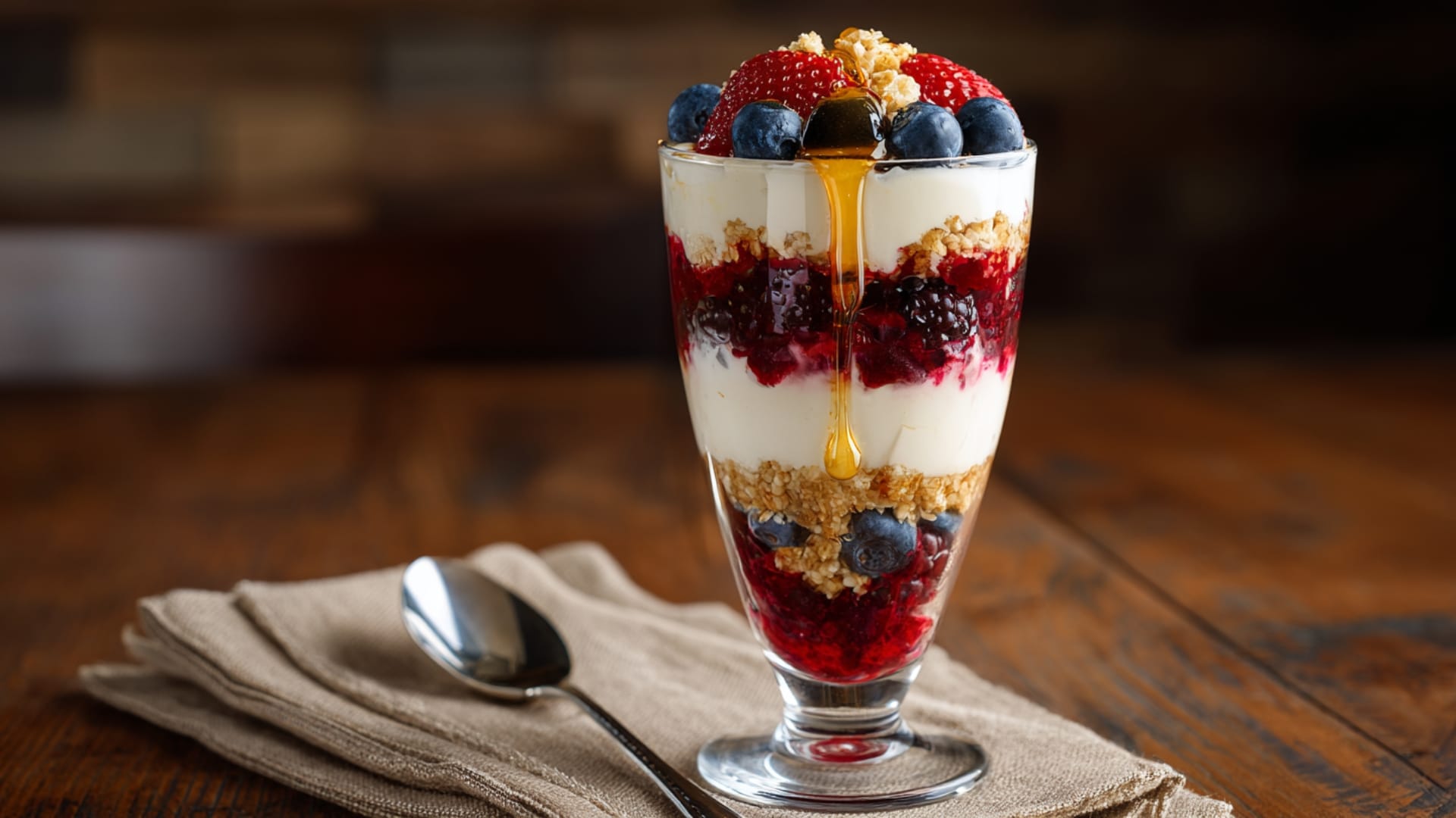 Greek Yogurt Parfait with Berries and Flaxseeds