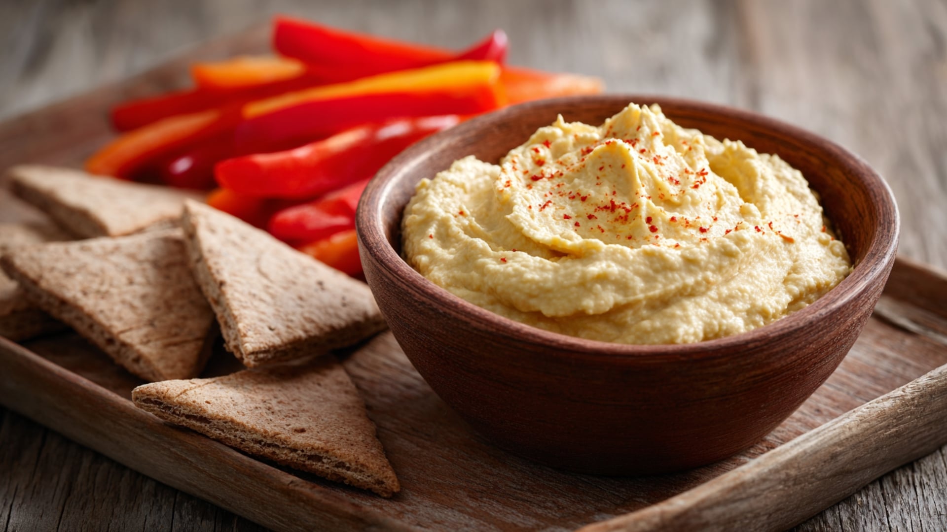 Hummus with Bell Pepper Sticks