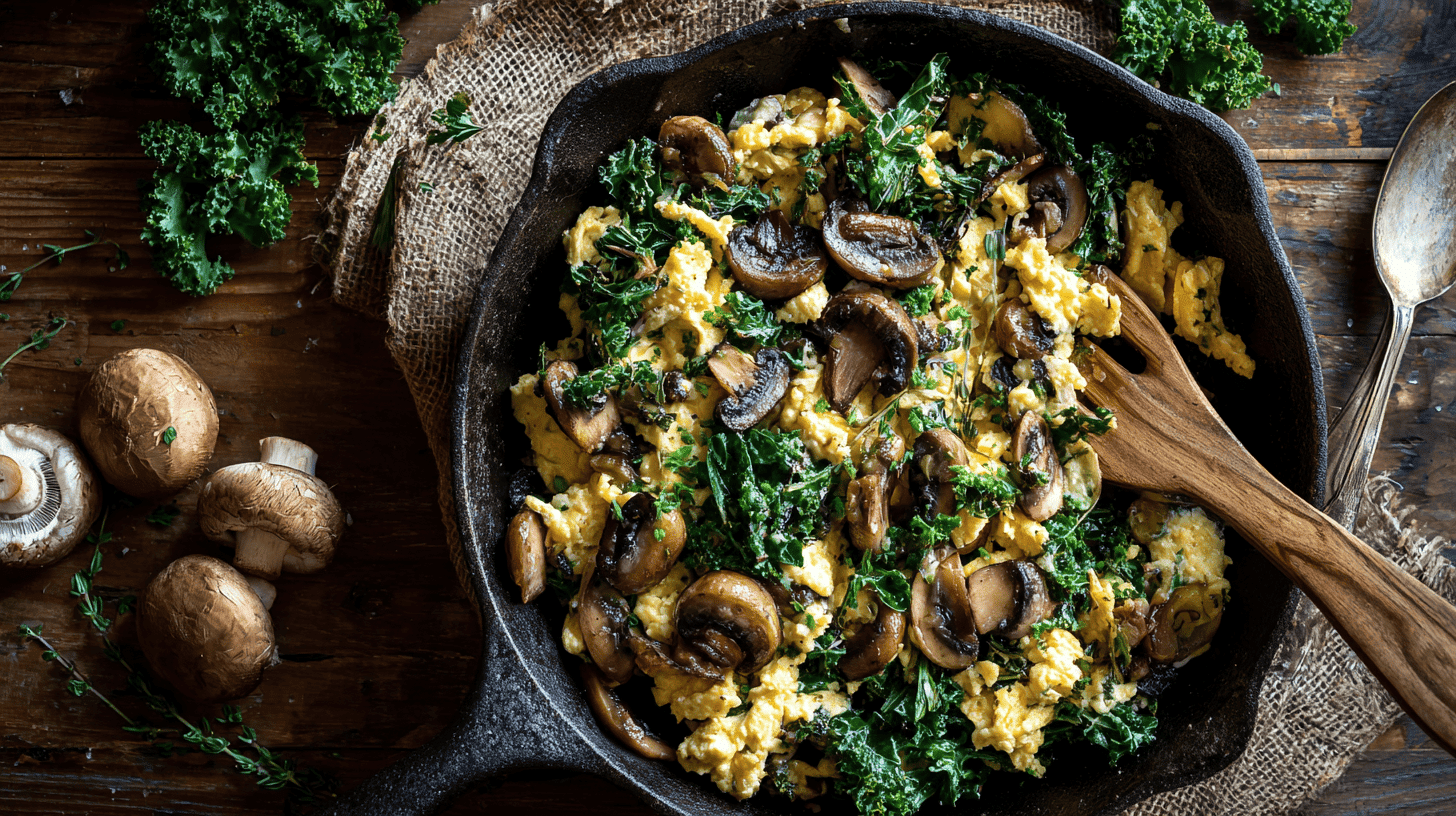 Kale and Mushroom Breakfast Scramble