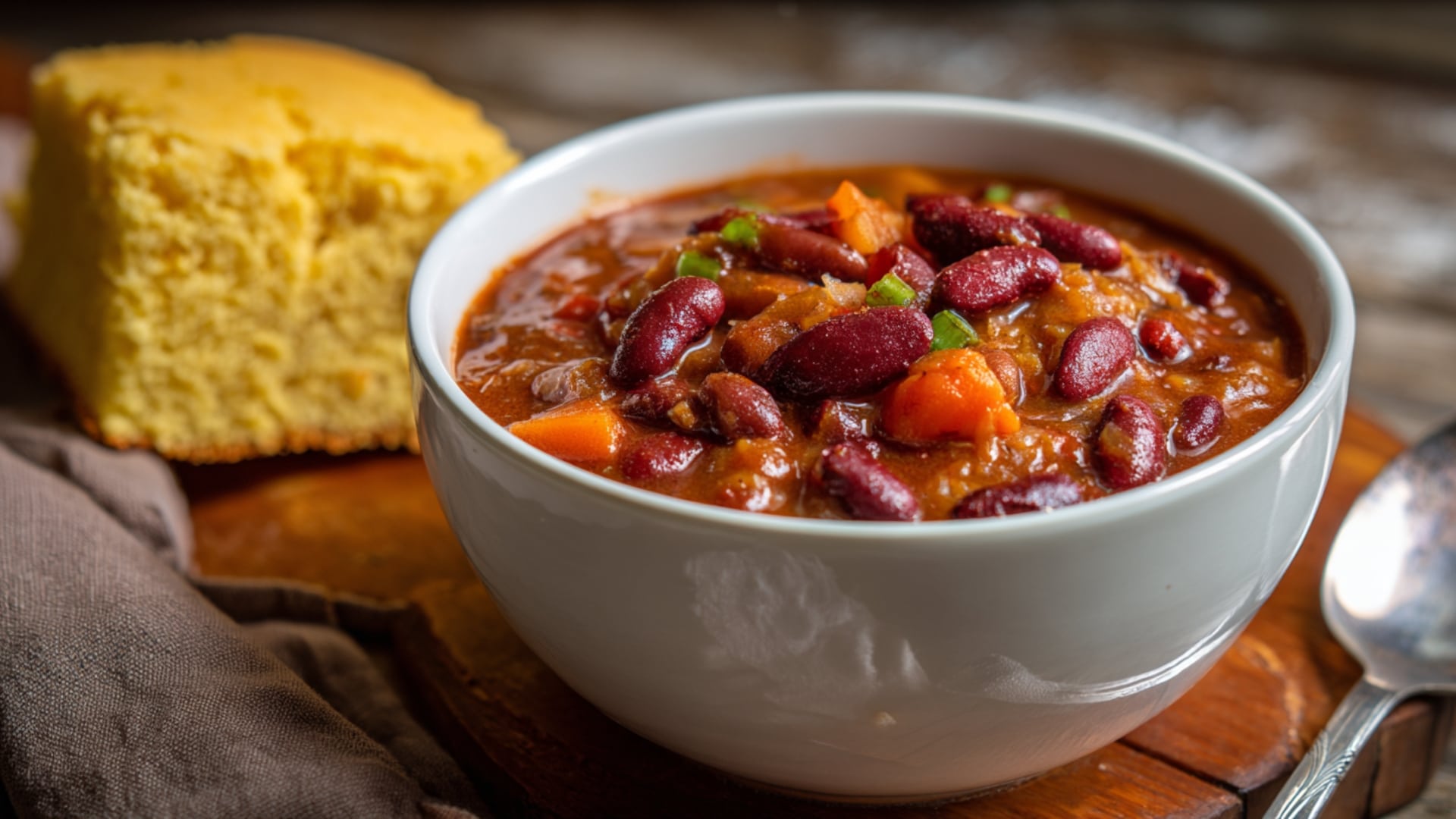 Kidney Beans Veggie Chili with Rice