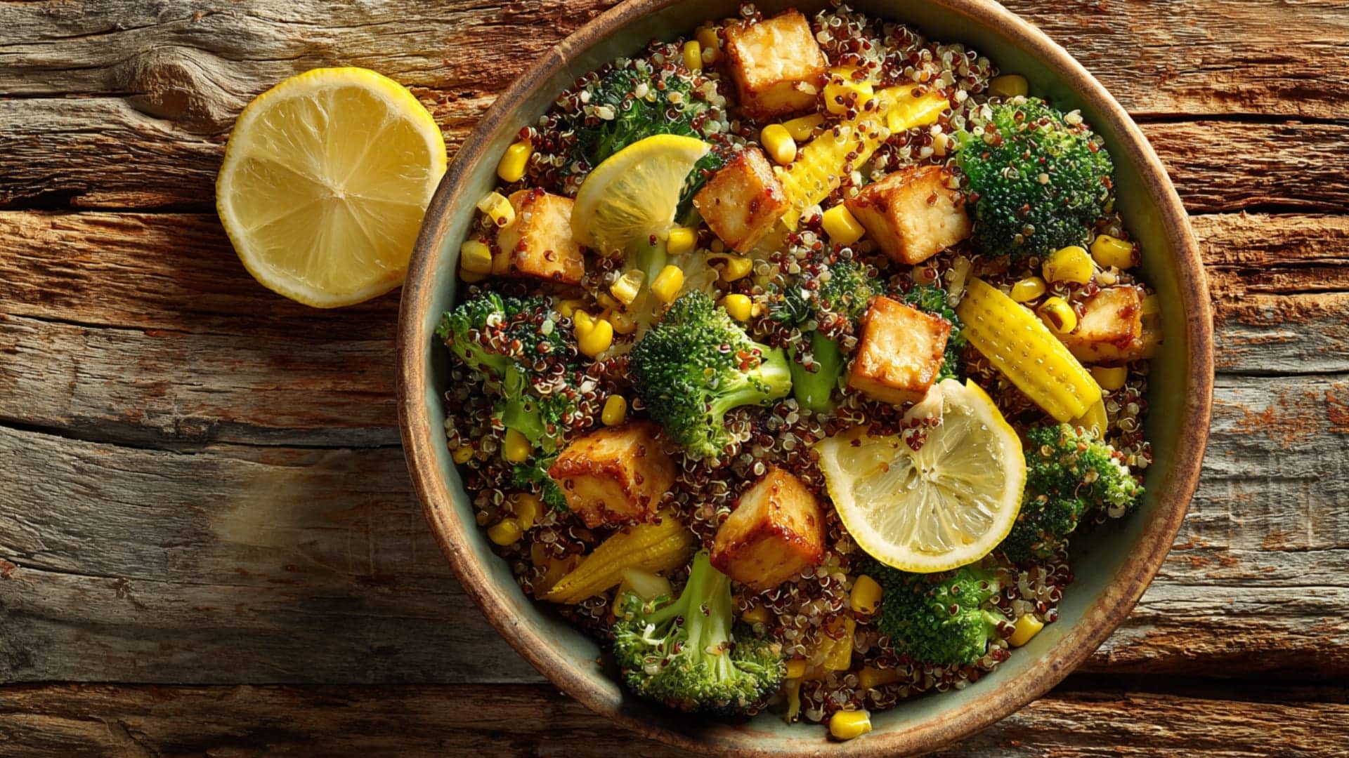 Quinoa Colorful Quinoa Bowl with Tofu and Vegetables