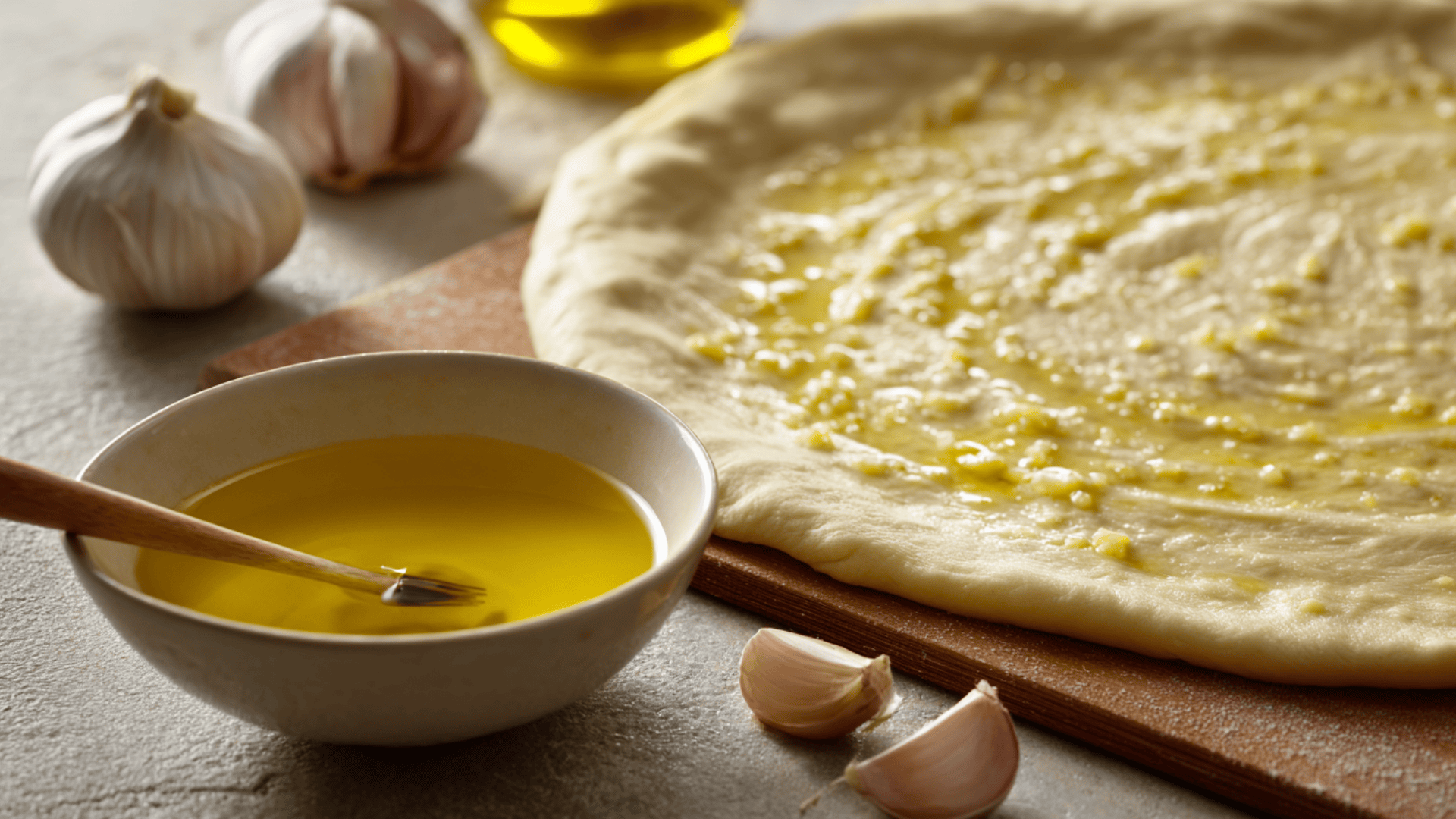 add olive oil garlic