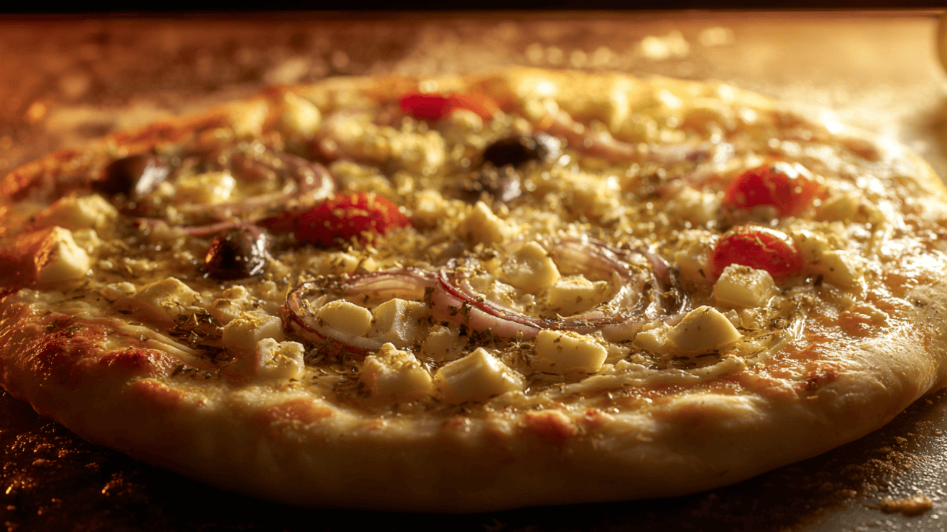baking mediterranian pizza