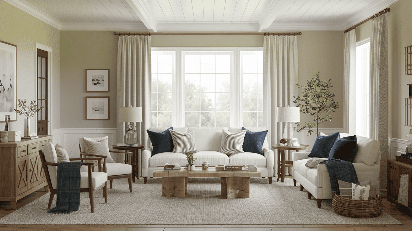 Add a Pop of Green or Navy for Accent
