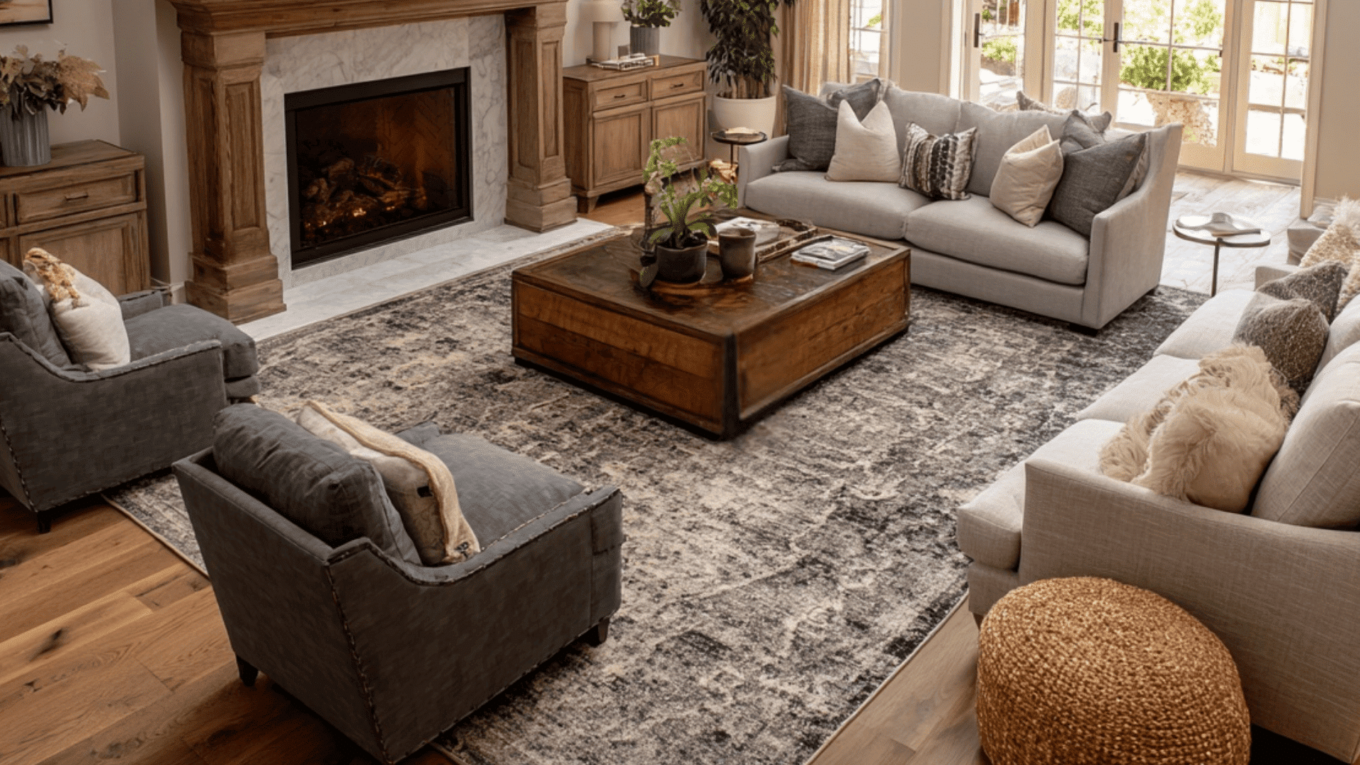 Anchor with Appropriately-Sized Area Rugs