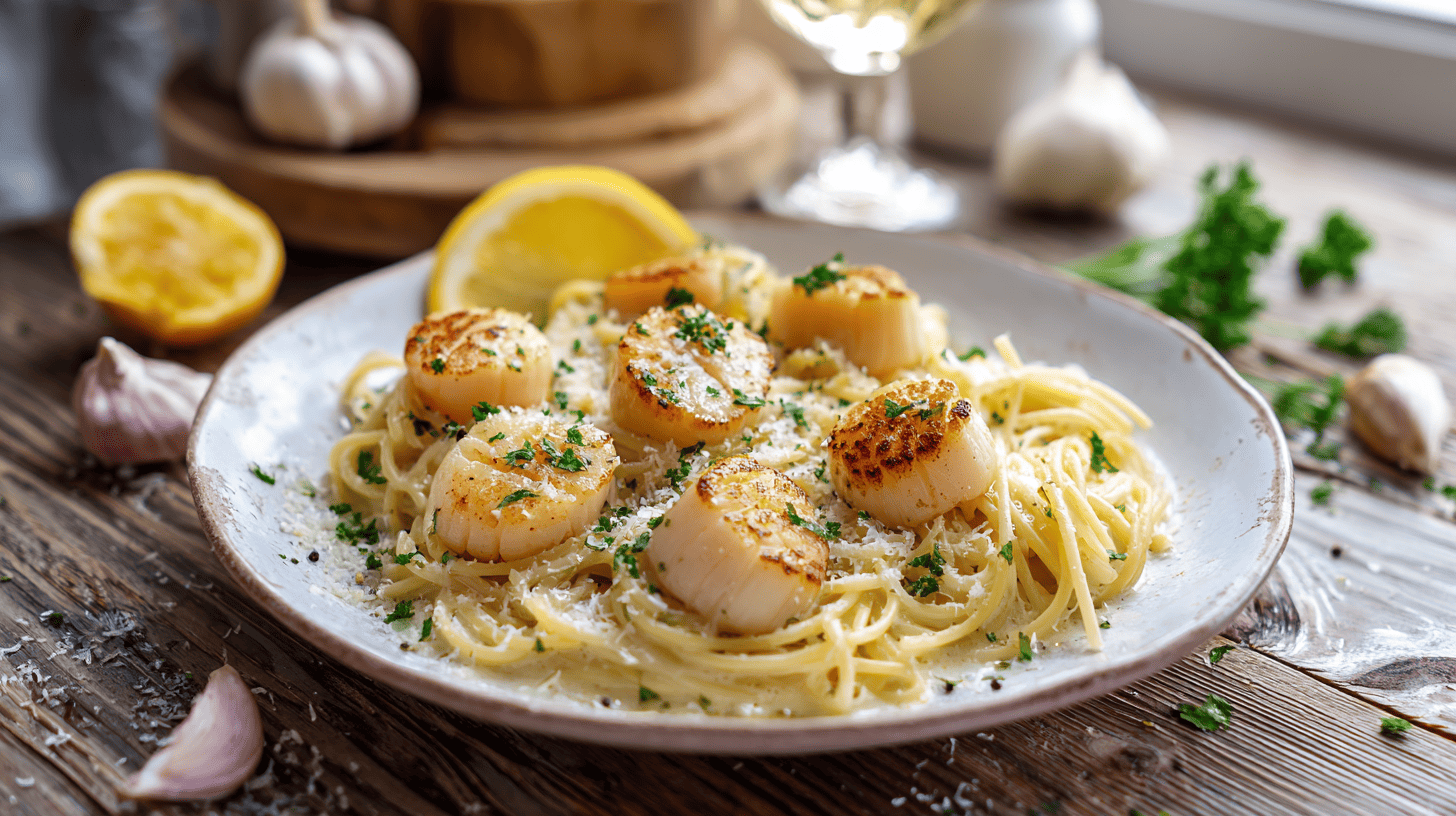 Creamy Bay Scallop Spaghetti
