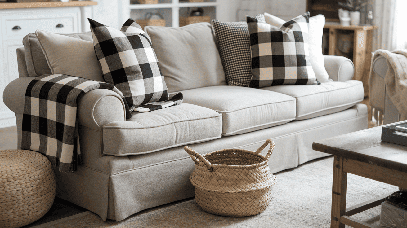 Decorate with Buffalo Check Pillows and Throws