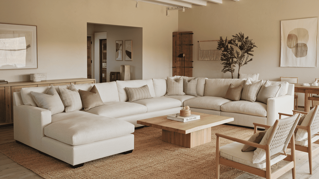 Go for a Neutral Sectional with Clean Lines