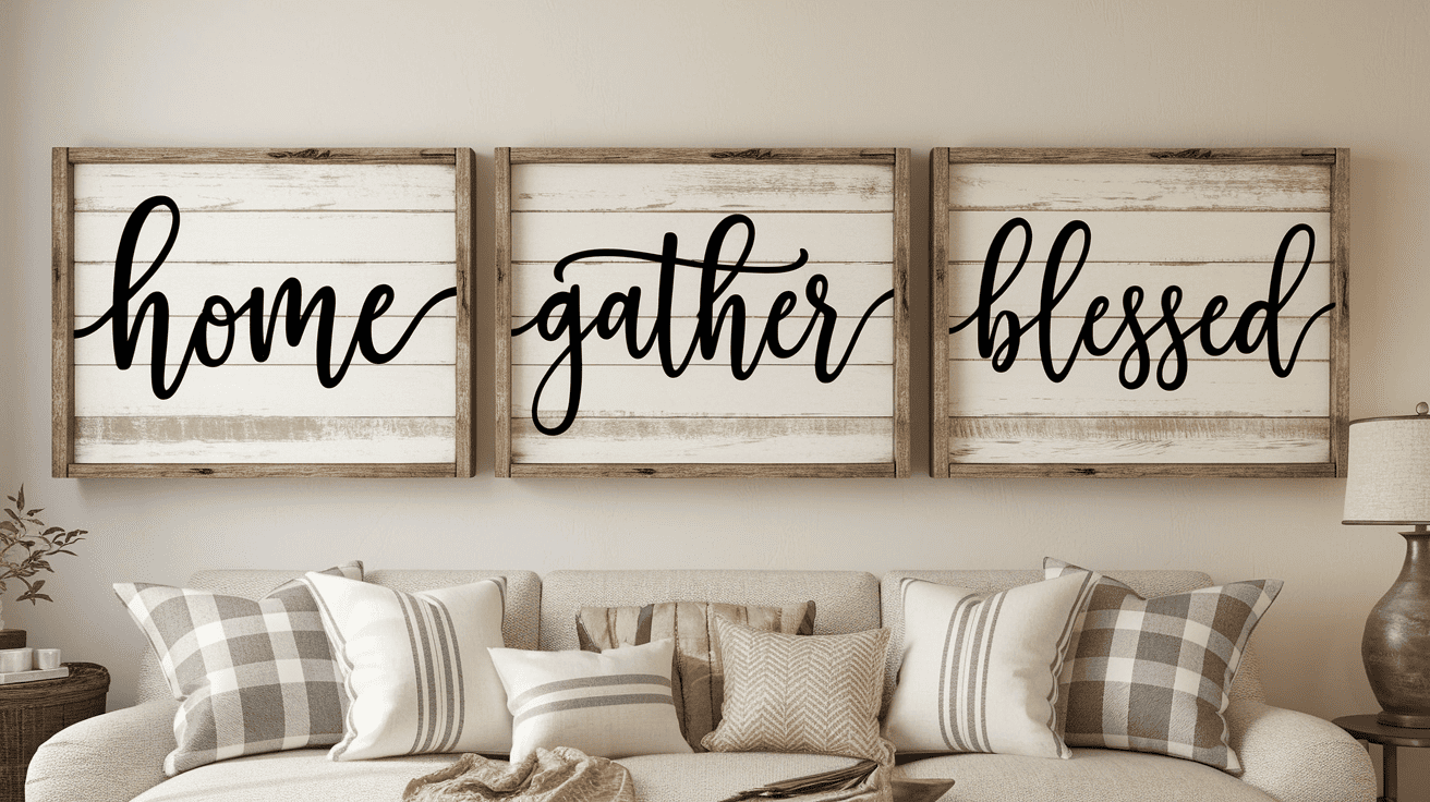 Hang Farmhouse Signs with Handwritten Fonts