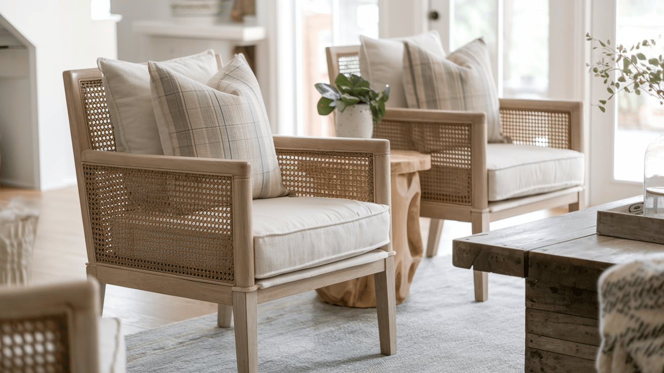Incorporate Cane Chairs with Cushions
