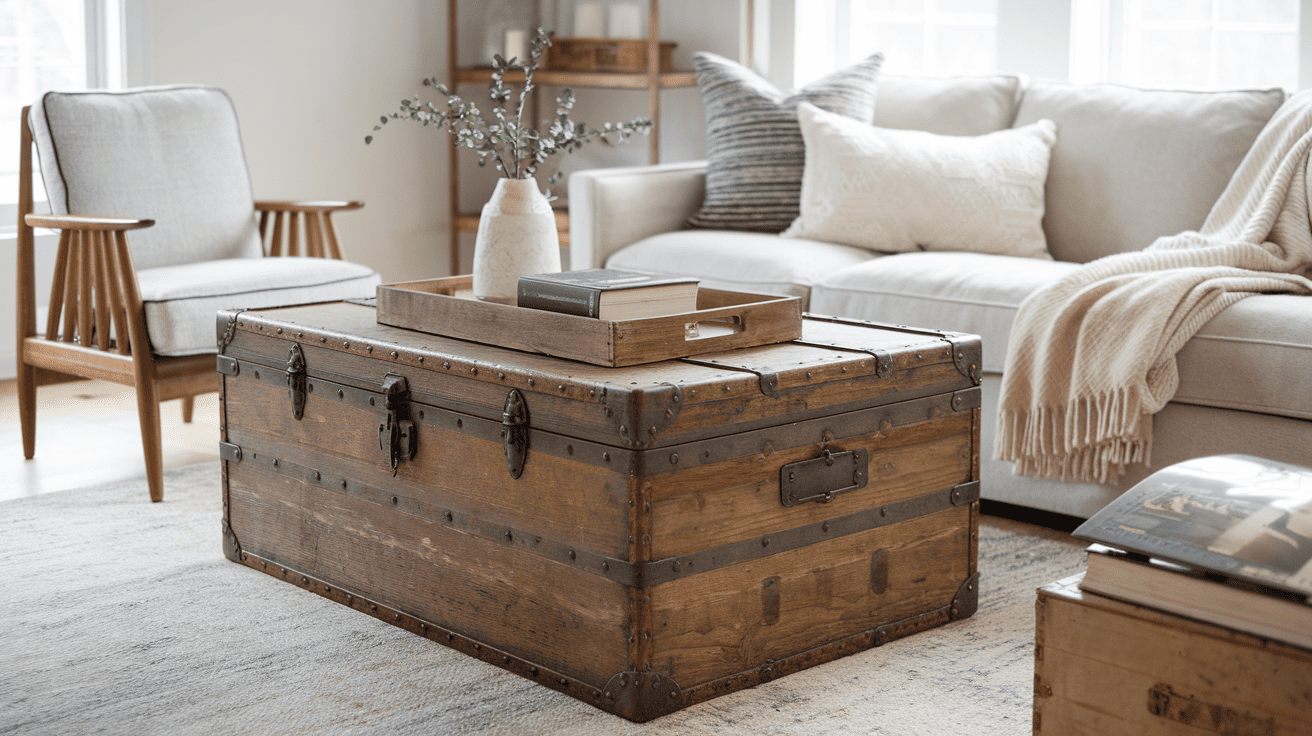 Incorporate Vintage Trunks for Storage & Style