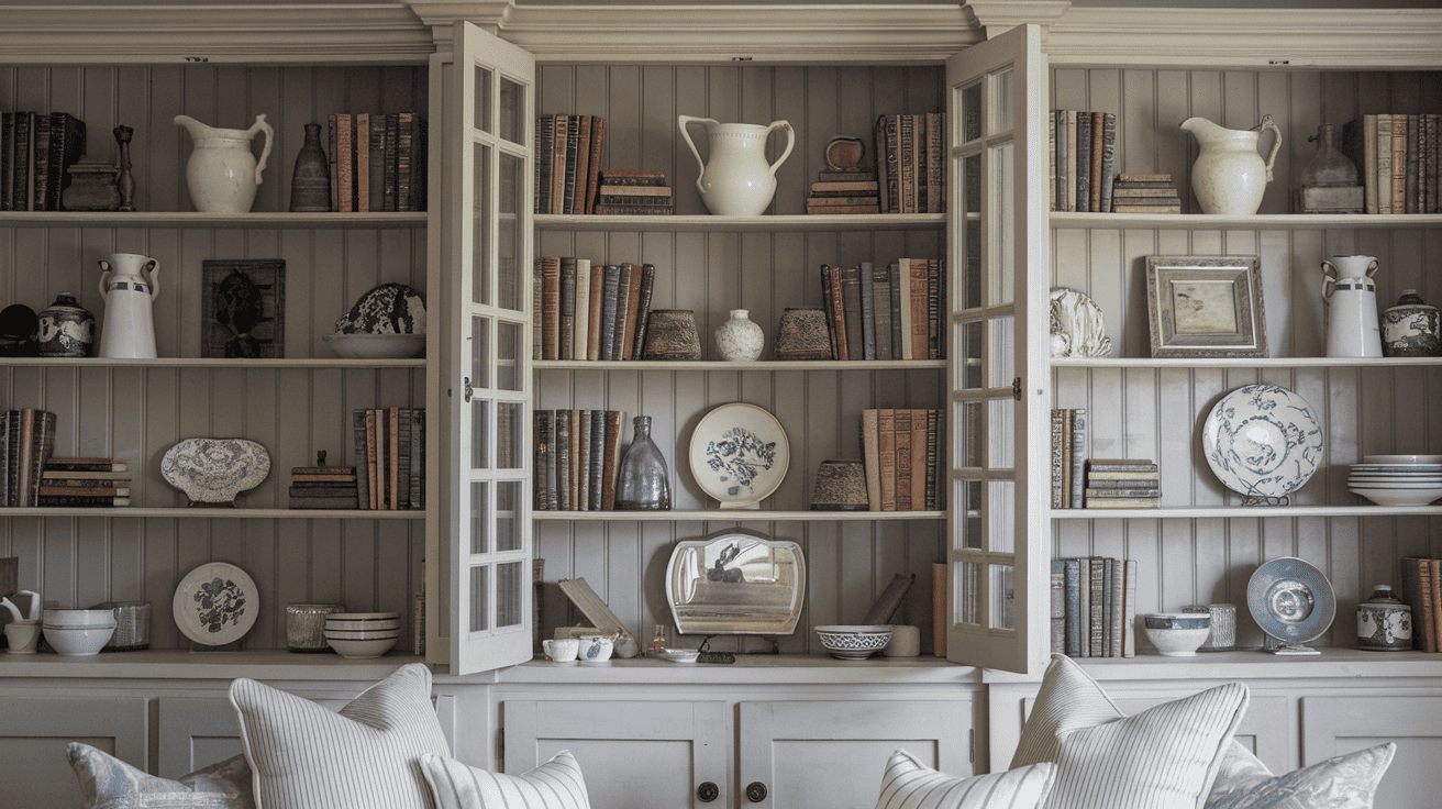 Style an Open Hutch with Antique Decor