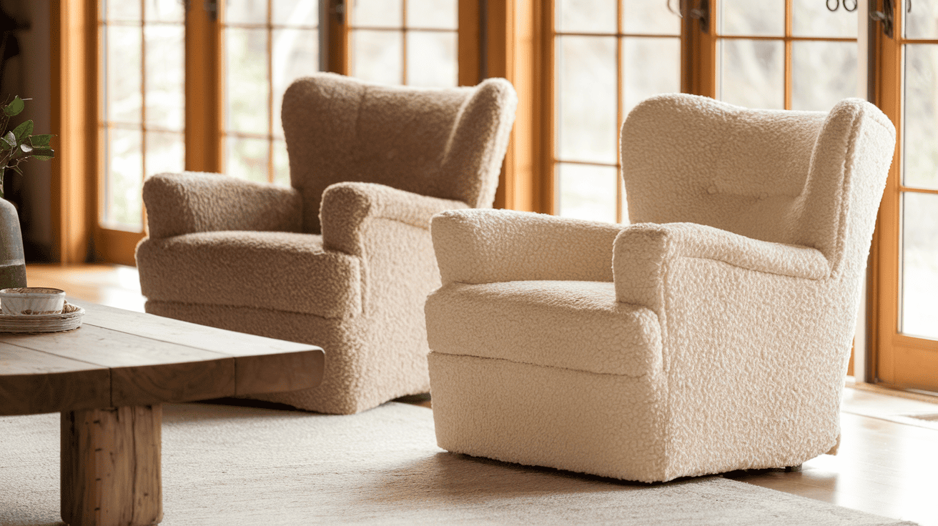 Use Soft Bouclé or Sherpa Accent Chairs