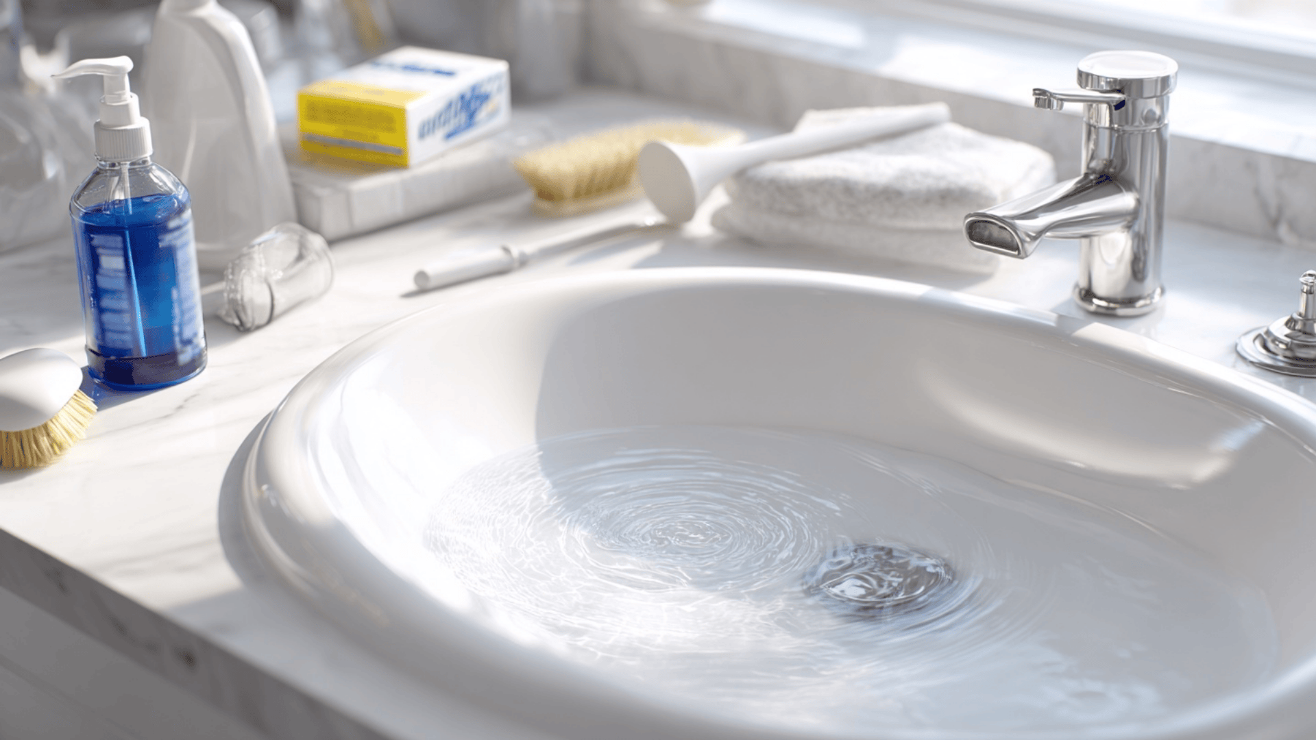 clogged sink cleaning