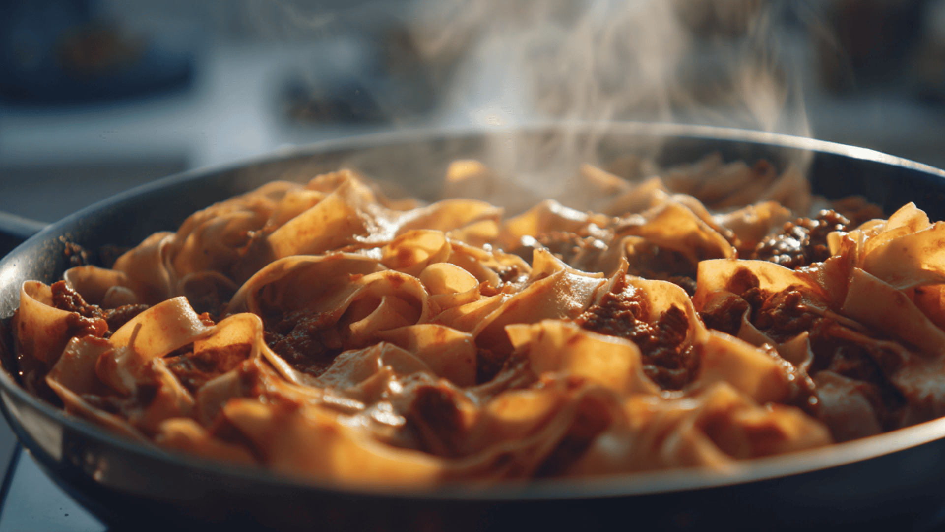 cook pappardelle with sauce