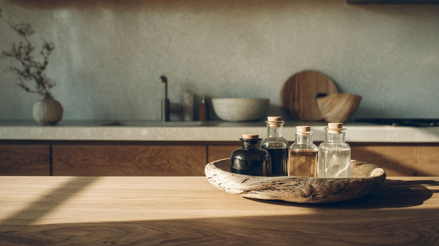 driftwood trays or natural wood decor