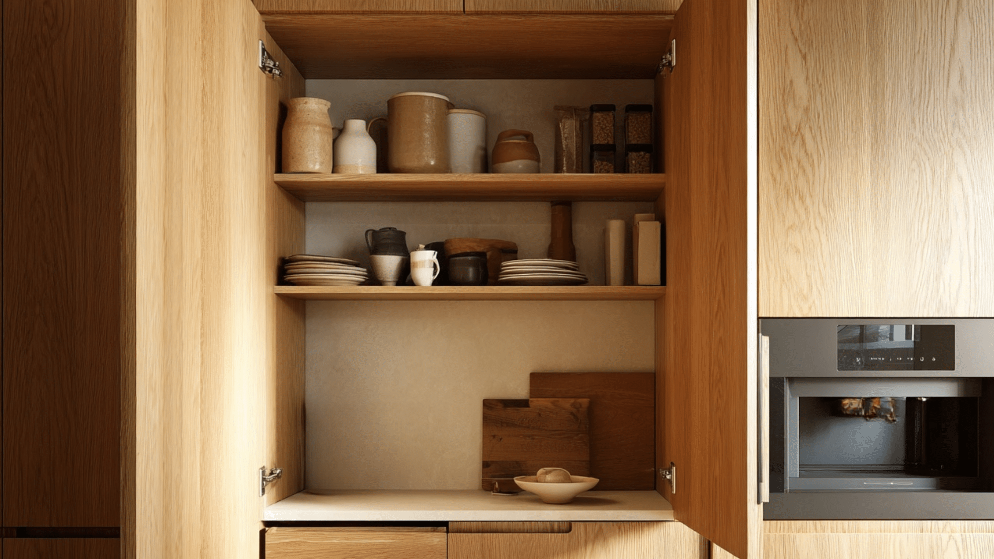 hidden corner storage clean visual field