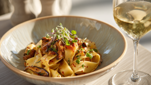 pappardelle with wine