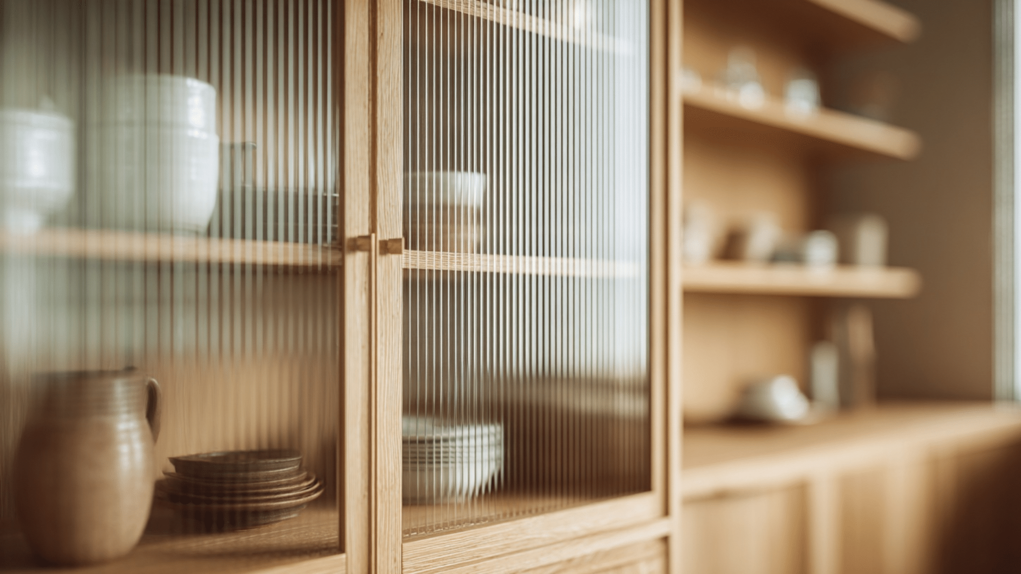 Ribbed or Fluted Glass Cabinet Doors