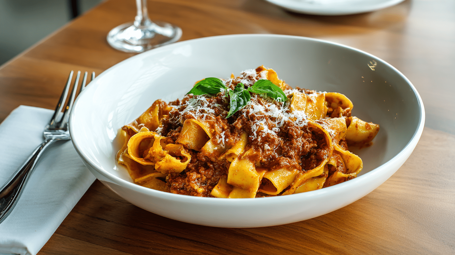 served pasta