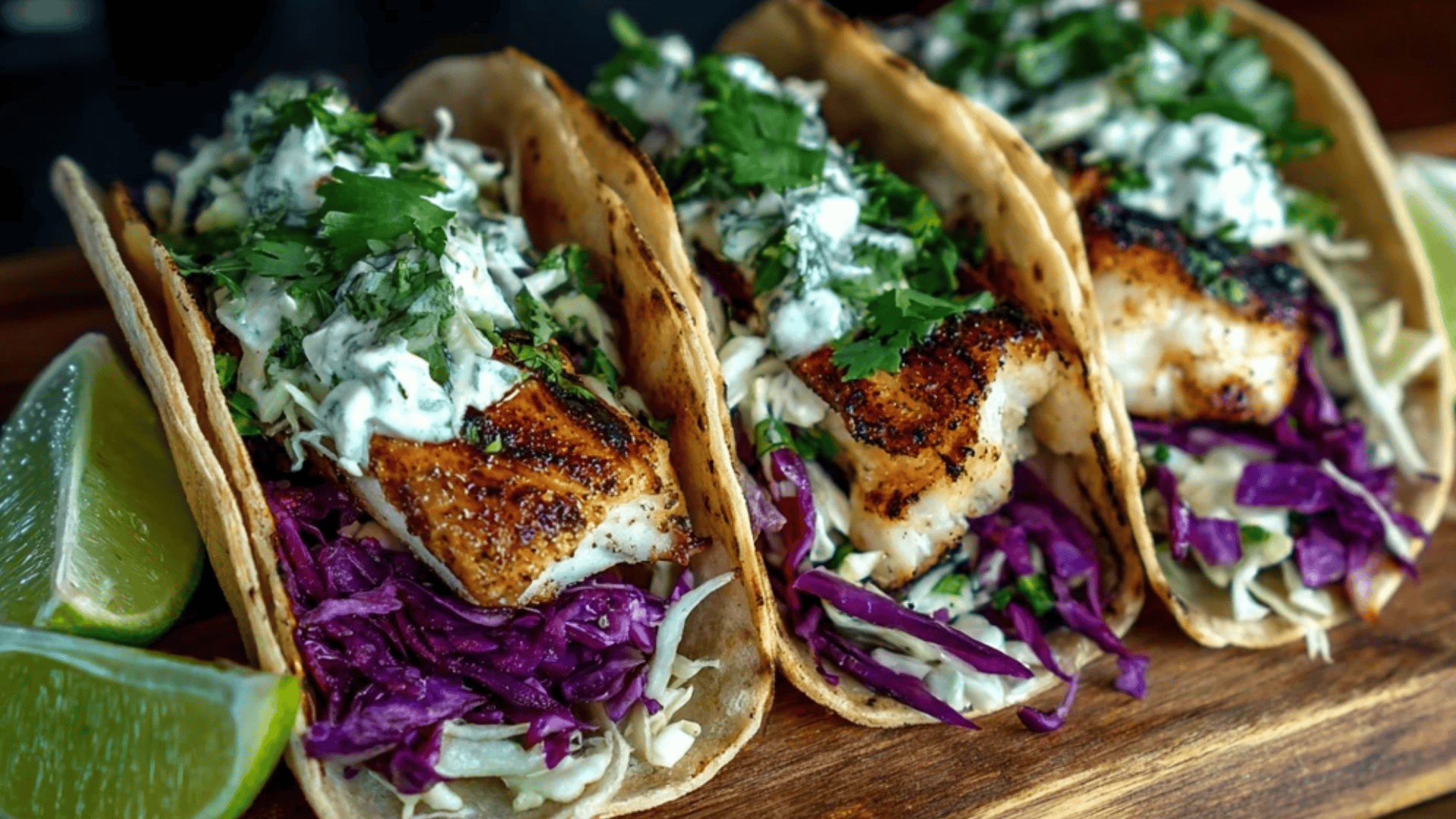 Halibut Tacos with Citrus Slaw
