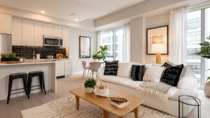 Modern Small Open Plan Kitchen Living Room