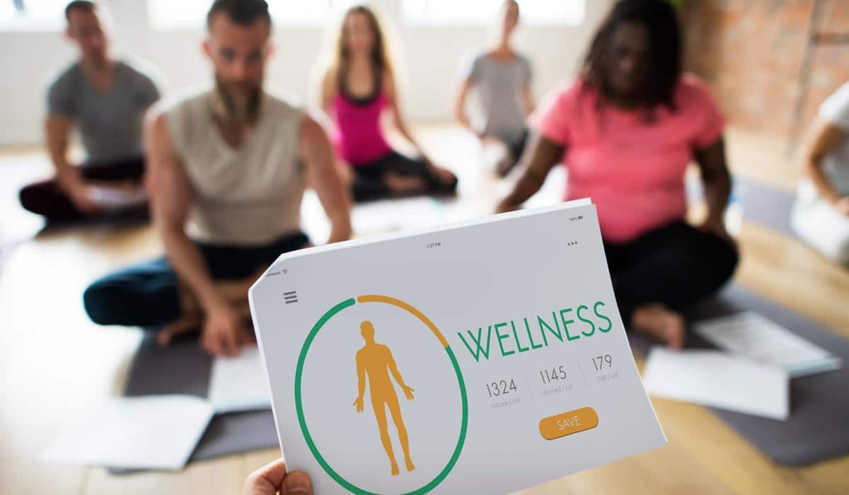 Wellness tracking data during a group yoga session