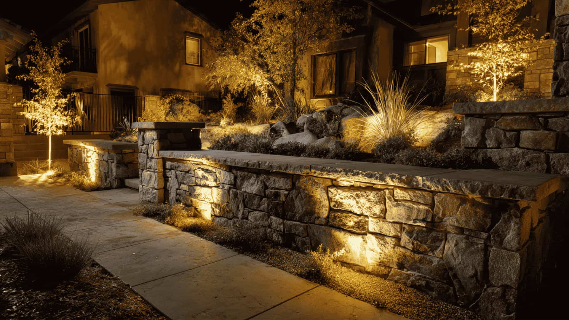 Wall Lights and Hardscape