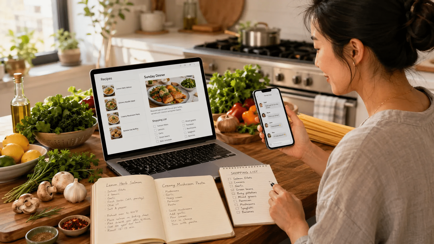 How Home Cooks Can Organize Recipes, Shopping Lists, and Group Chats Across Devices