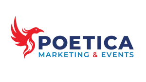 Red phoenix logo with bold blue text on white background