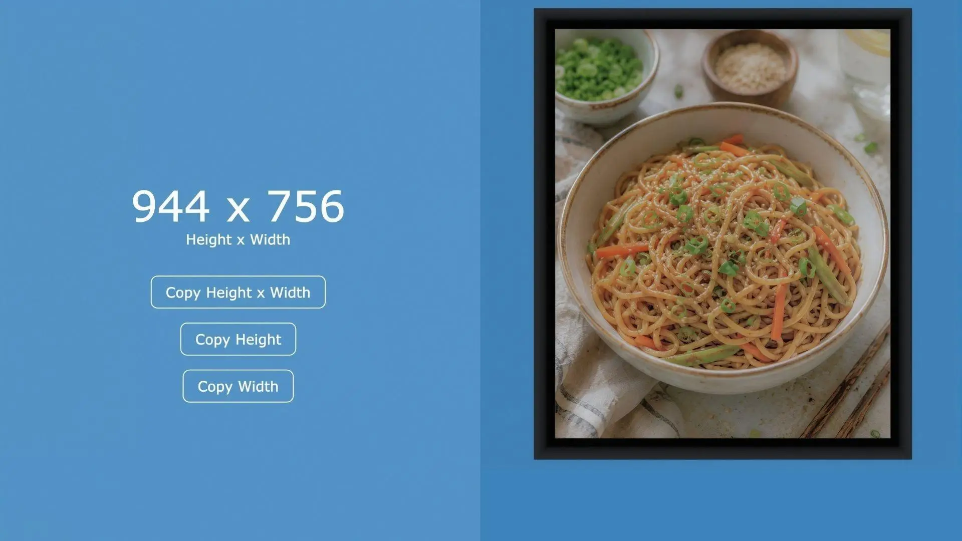 Bowl of noodles with sliced vegetables and green onions on a light-colored table