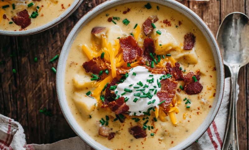 Creamy Loaded Baked Potato Soup Crockpot Recipe