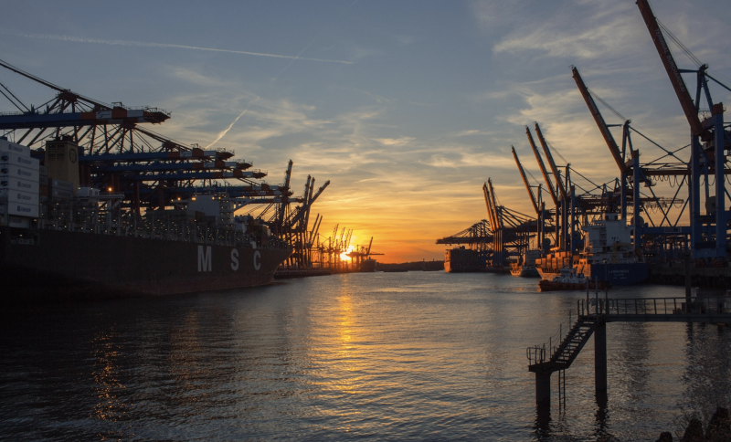 Sunset At The Largest Food Port In The World