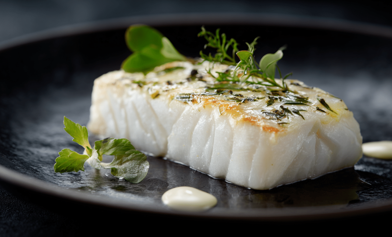 halibut served