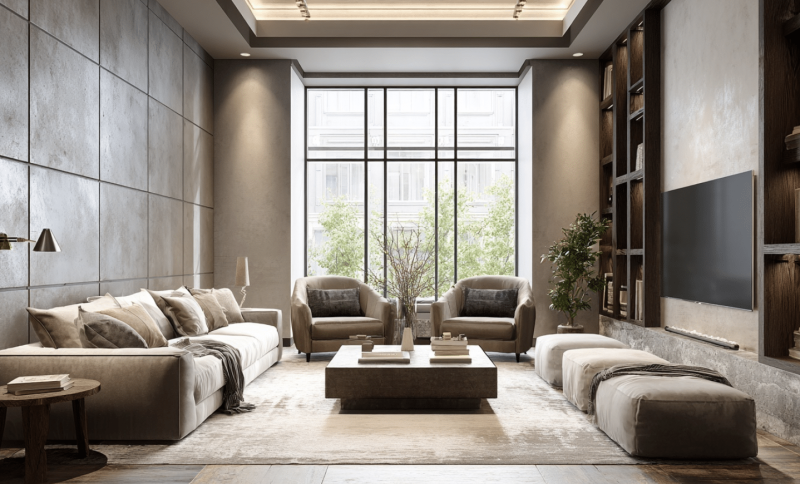 rectangular long narrow living room layout