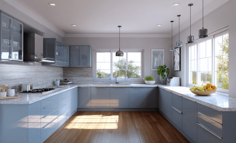 u shaped kitchen
